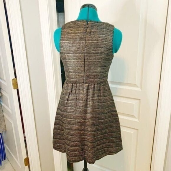 Anthropologie Moulinette Soeurs Shimmer Metallic Tweed Fit and Flare Dress - Picture 6 of 15